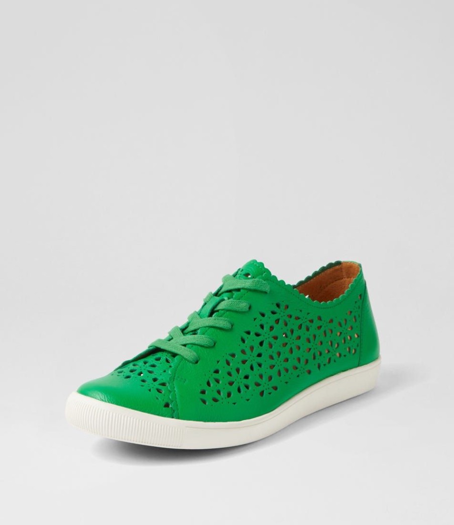 Shoes ZIERA | Dima Xf Bright Emerald Leather Sneakers