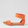 Shoes DJANGO & JULIETTE | Juzz Bright Orange Leather Sandals