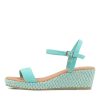 Shoes DJANGO & JULIETTE | Shielas Pale Aqua Weave Suede Sandals