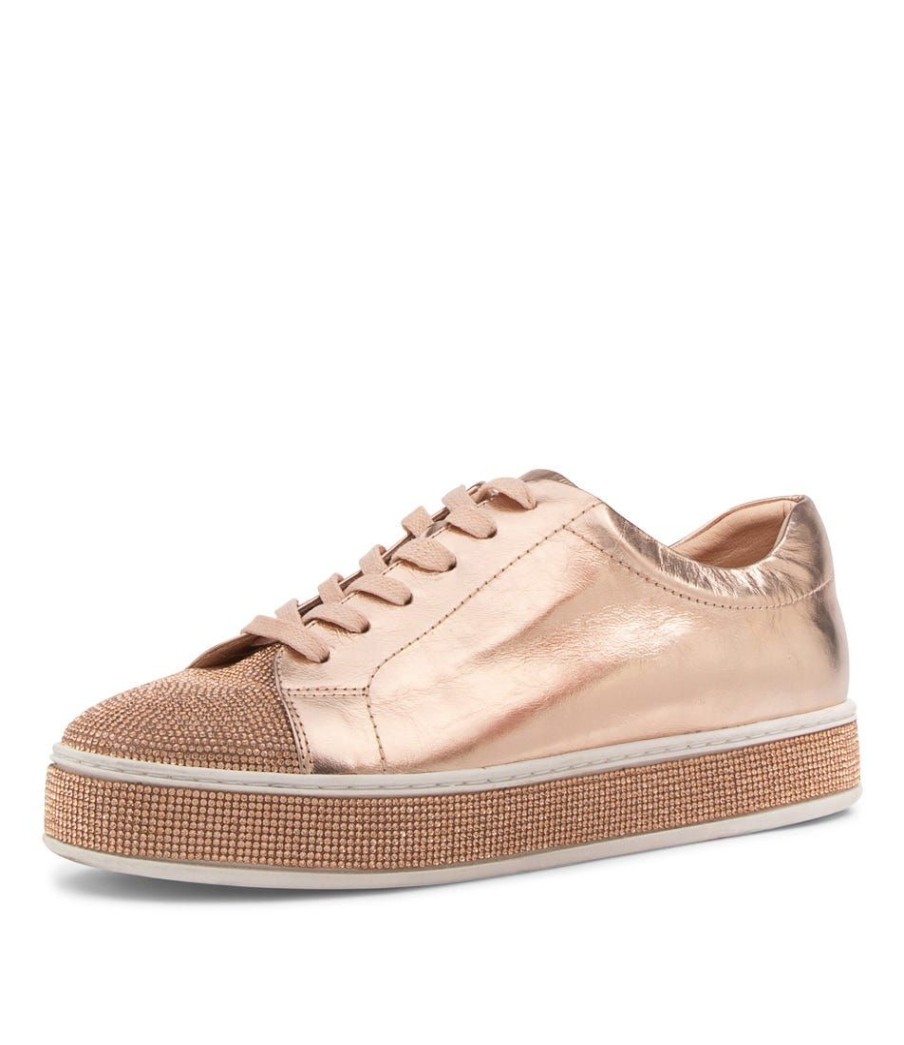 Shoes TOP END | Purity Rose Gold Leather Sneakers