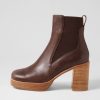 Shoes TOP END | Darriya Choc Leather Elastic Chelsea Boots