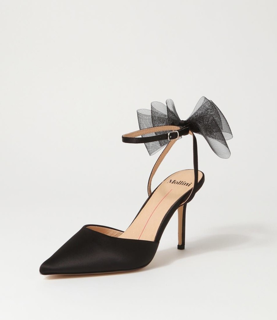 Shoes MOLLINI | Myday Black Satin Heels