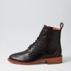 Shoes EOS | Karma Black Leather Lace Up Boots