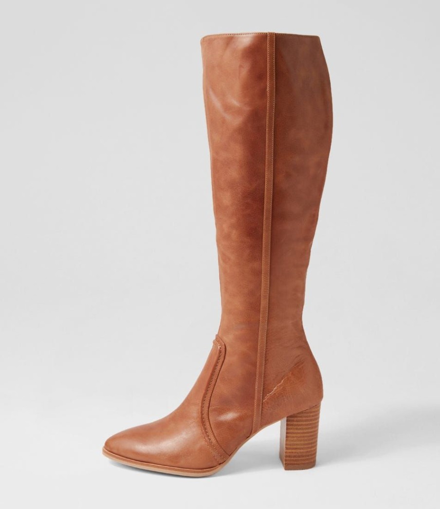 Shoes DJANGO & JULIETTE | Ammies Tan Leather Knee High Boots