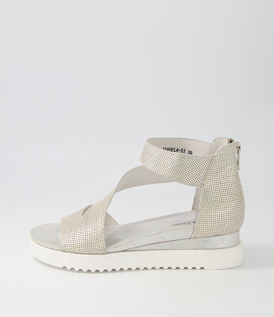 Shoes DJANGO & JULIETTE | Adabela Silver White Cut Leather Sandals