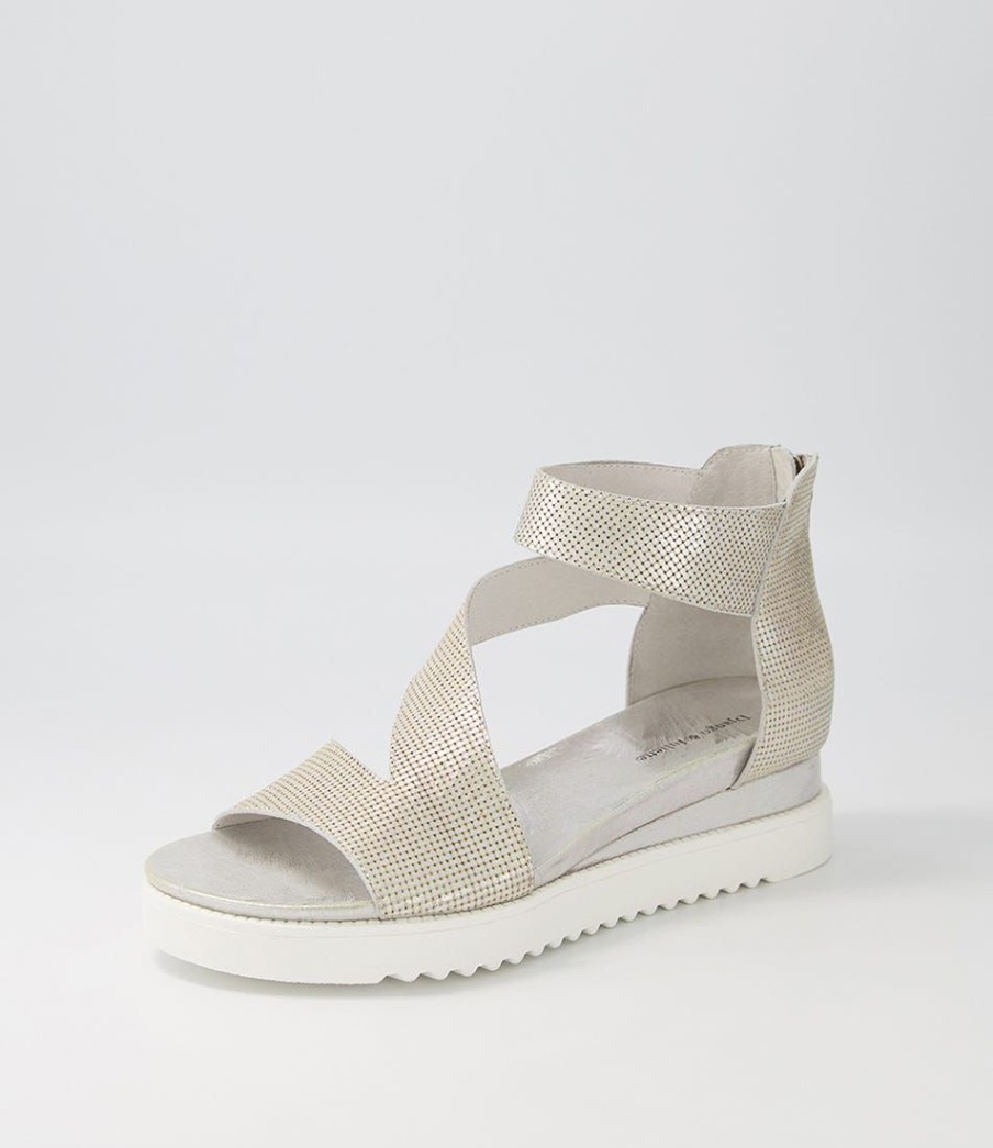 Shoes DJANGO & JULIETTE | Adabela Silver White Cut Leather Sandals