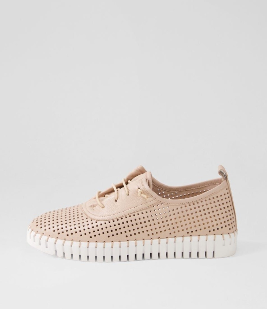 Shoes DJANGO & JULIETTE | Haide Rose White Leather Sneakers