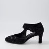 Shoes DJANGO & JULIETTE | Trinities Black Sparkle Suede Heels