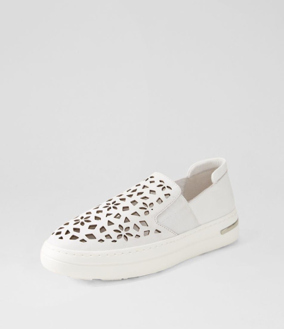 Shoes DJANGO & JULIETTE | Willett White Leather Elastic Sneakers