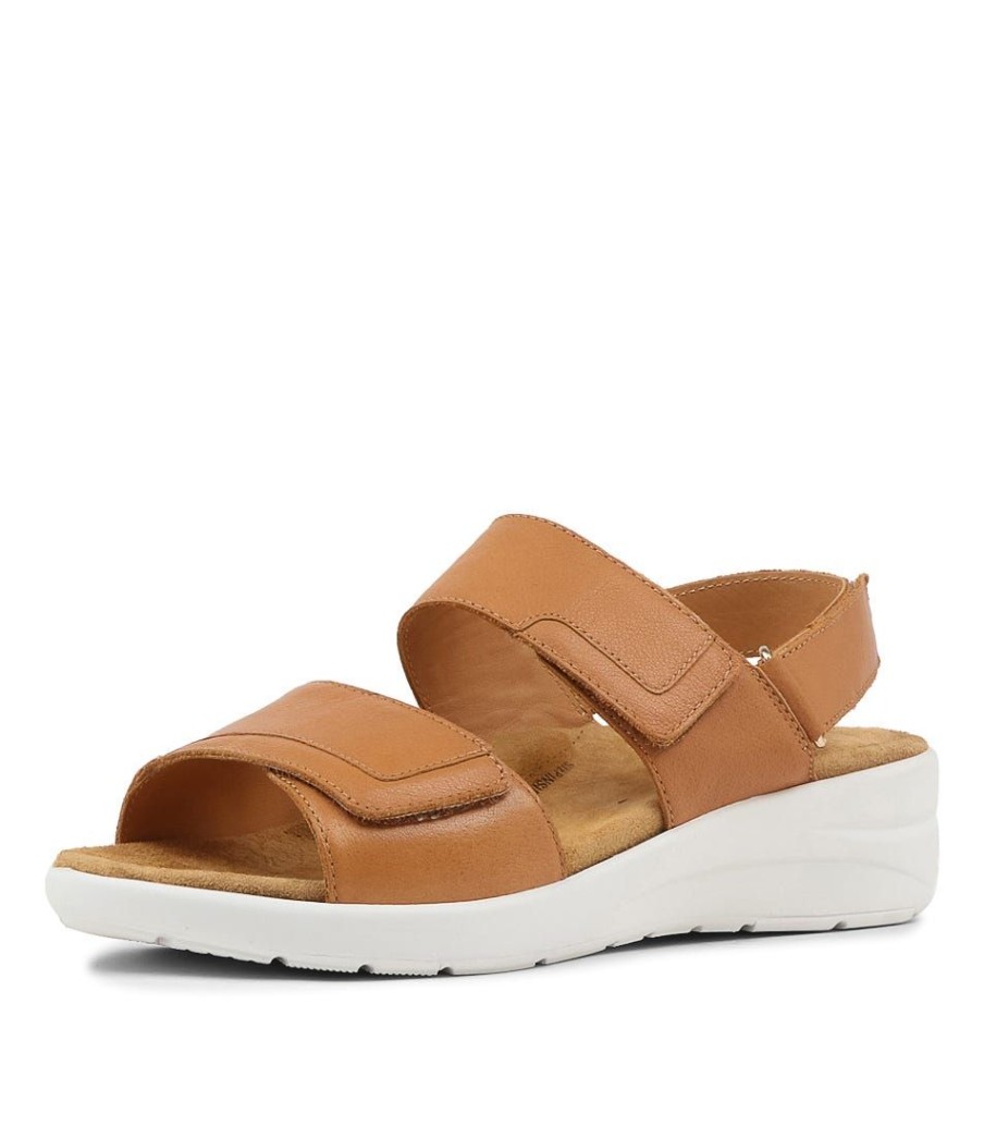 Shoes ZIERA | Nyle Xw Tan Leather Sandals