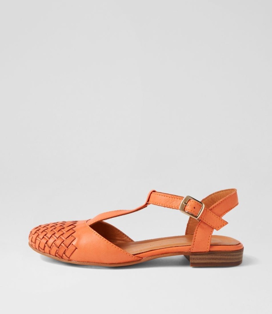 Shoes DIANA FERRARI | Rijade Tangerine Leather Flat Shoes