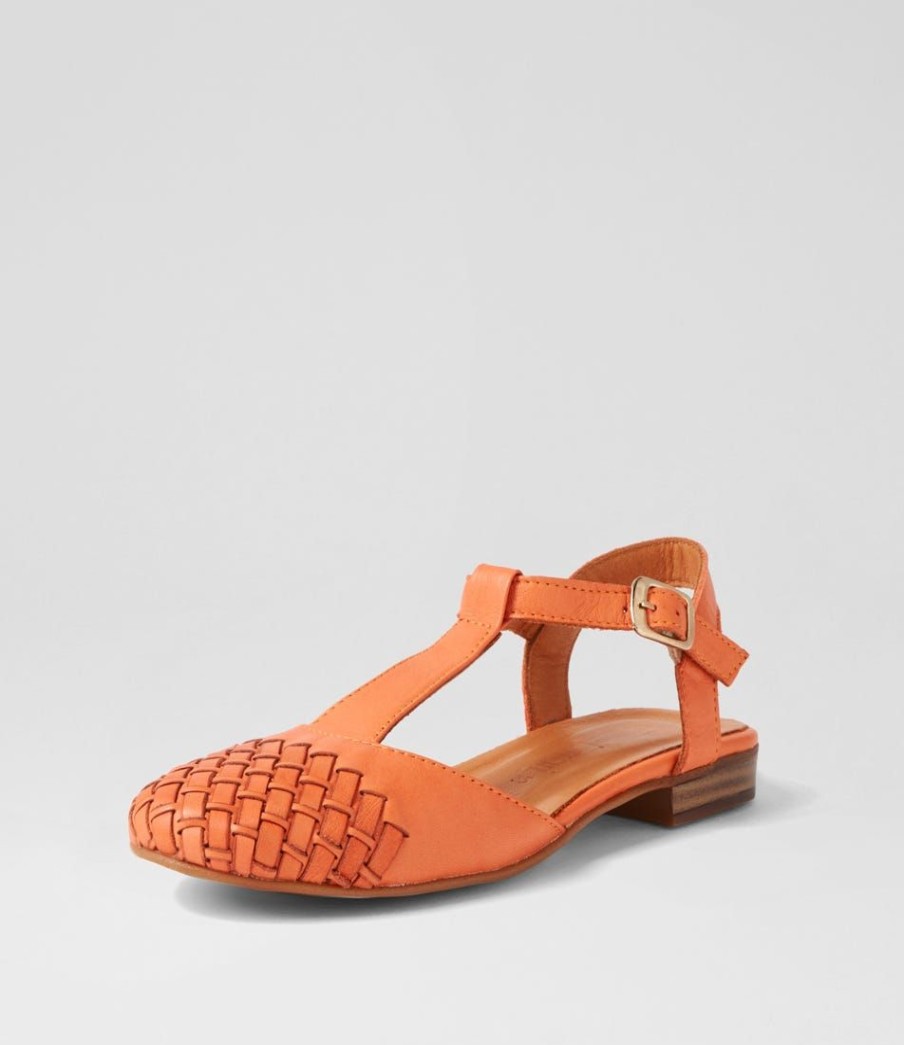 Shoes DIANA FERRARI | Rijade Tangerine Leather Flat Shoes