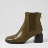 Shoes MOLLINI | Played Deep Green Black Leather Ankle Boots