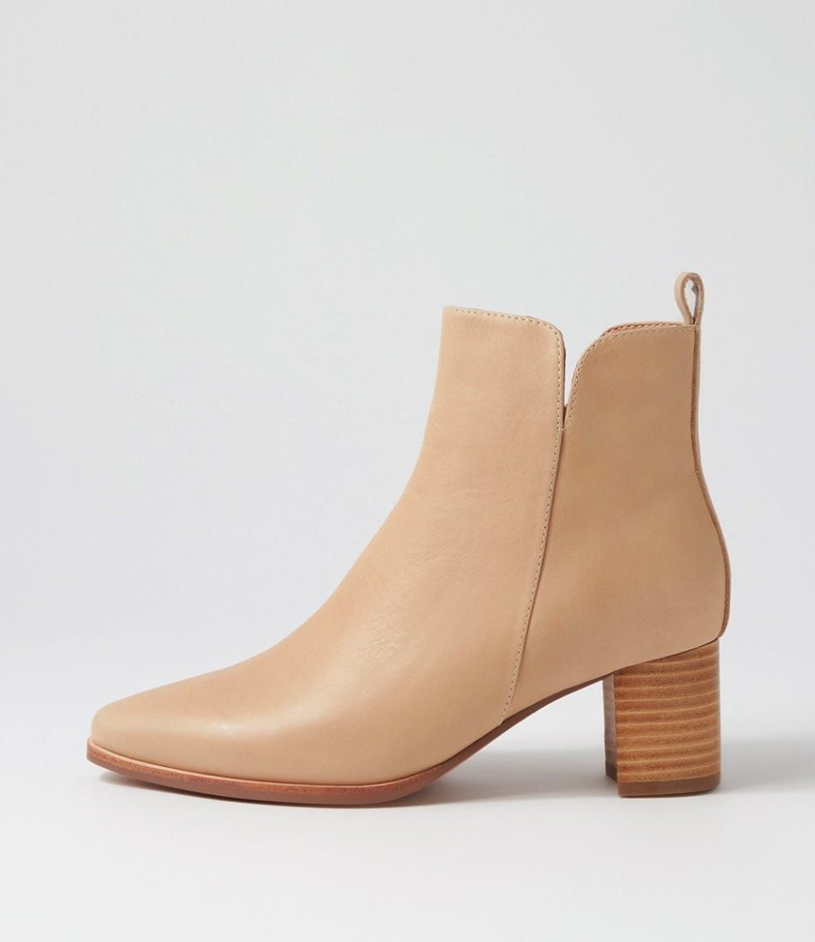 Shoes DIANA FERRARI | Lacy Latte Natural Heel Leather Ankle Boots