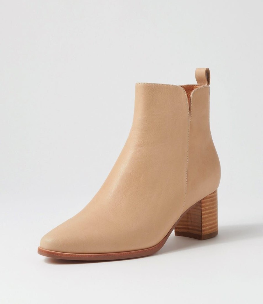 Shoes DIANA FERRARI | Lacy Latte Natural Heel Leather Ankle Boots