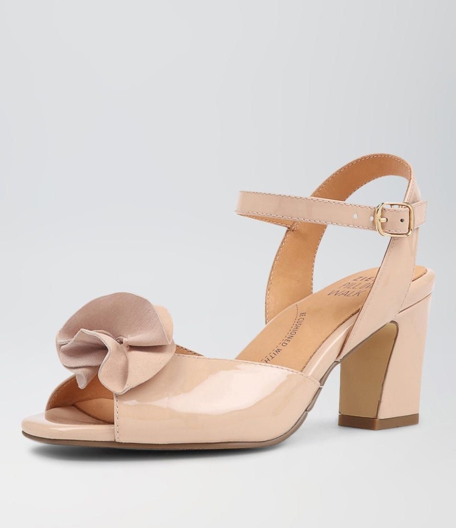 Shoes ZIERA | Antonia W Nude Patent Suede Sandals