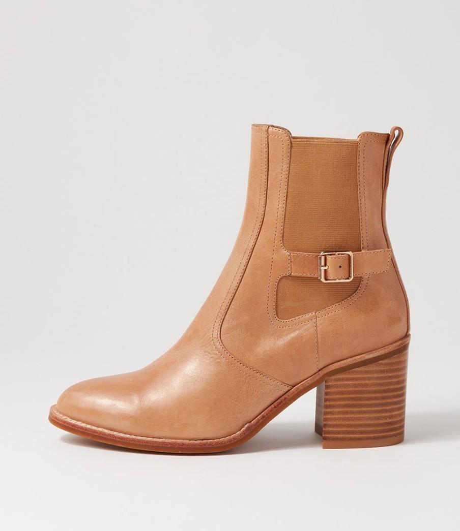 Shoes MOLLINI | Cloeys Latte Natural Heel Leather Chelsea Boots