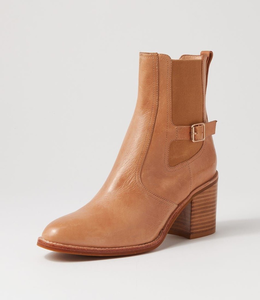 Shoes MOLLINI | Cloeys Latte Natural Heel Leather Chelsea Boots