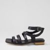 Shoes DJANGO & JULIETTE | Pompey Black Leather Sandals