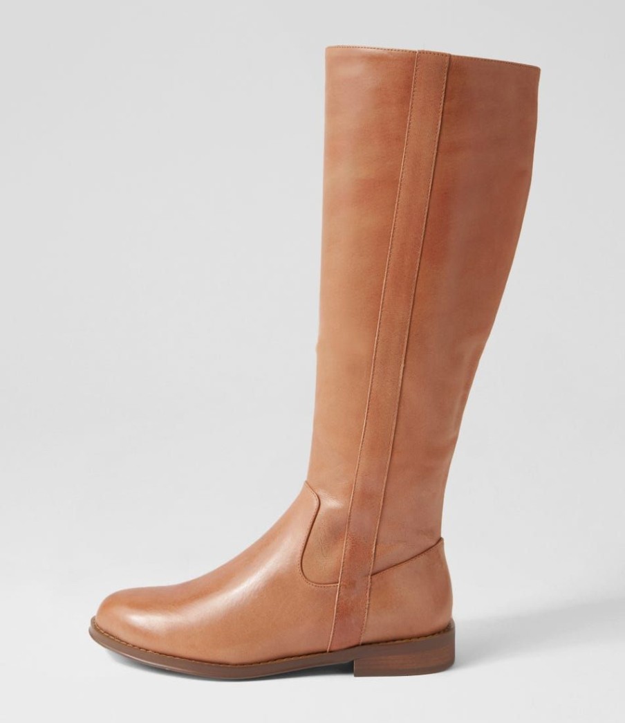 Shoes DJANGO & JULIETTE | Yarari Tan Rugged Leather Knee High Boots