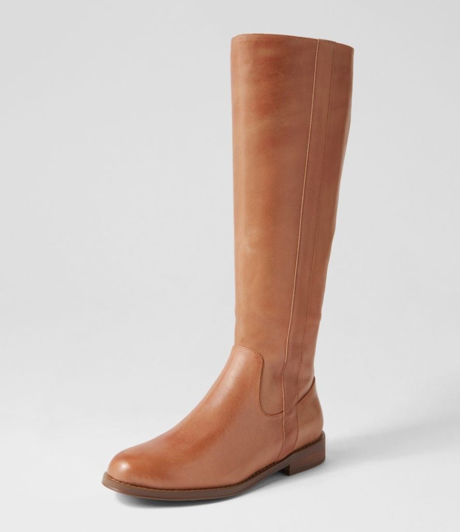 Shoes DJANGO & JULIETTE | Yarari Tan Rugged Leather Knee High Boots