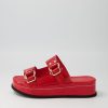 Shoes DJANGO & JULIETTE | Wamy Red Wrinkle Patent Slides