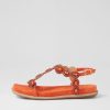 Shoes DJANGO & JULIETTE | Yanni Orange Suede Jewels Sandals