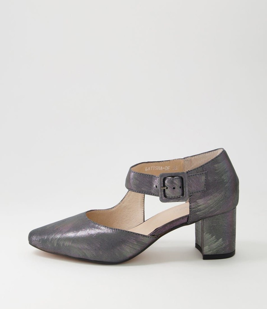 Shoes DIANA FERRARI | Latisha Pewter Brushed Leather Heels