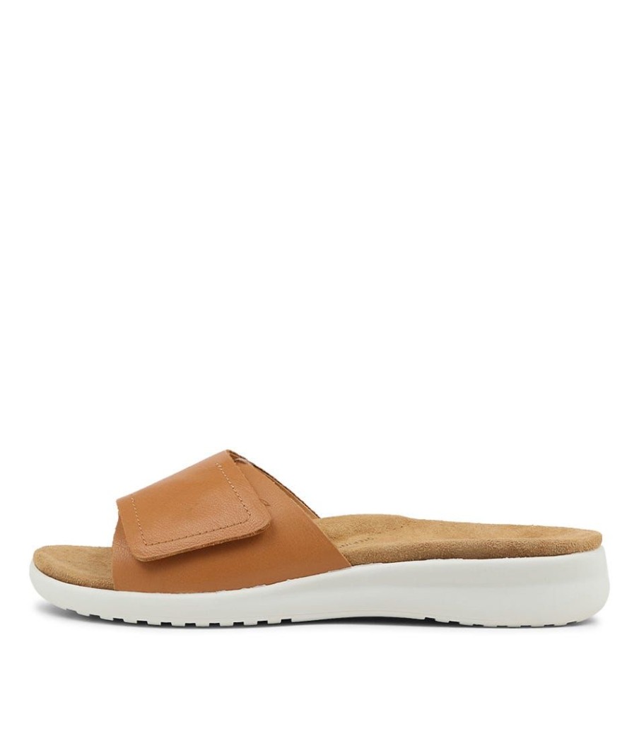 Shoes ZIERA | Barlad Xw Tan Leather Slides Ws