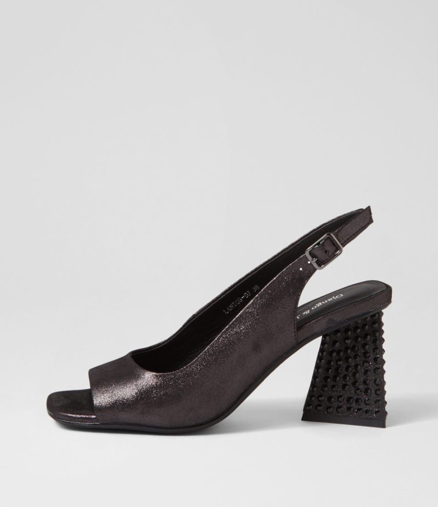 Shoes DJANGO & JULIETTE | Lantos Black Shimmer Jewels Leather Sandals