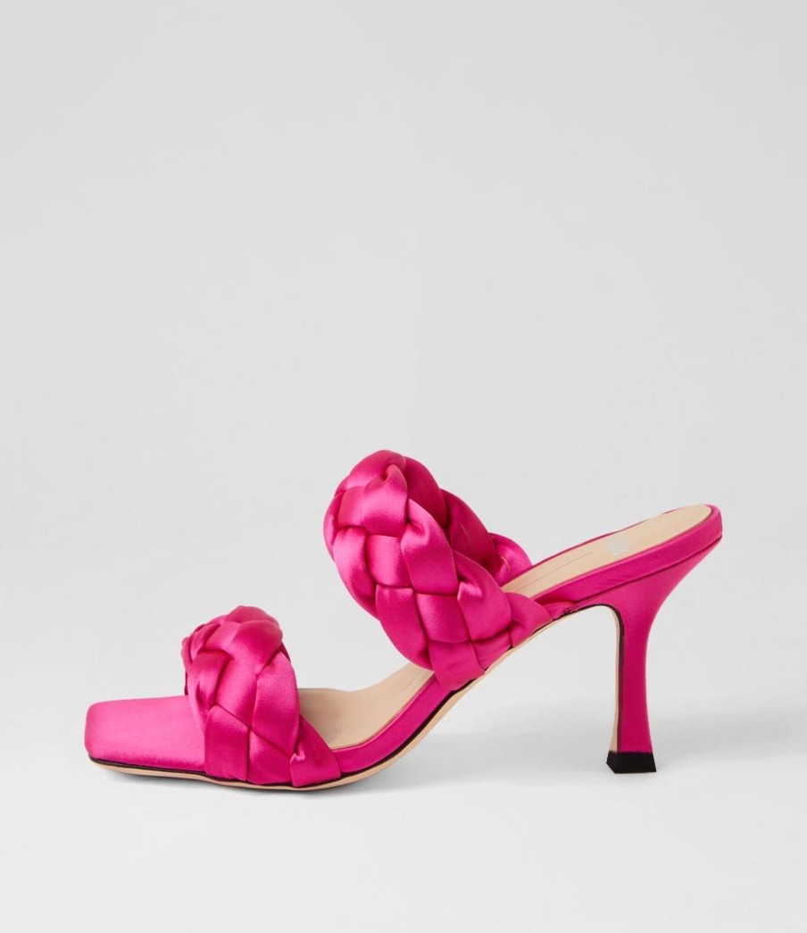 Shoes MOLLINI | Wola Magenta Satin Mules