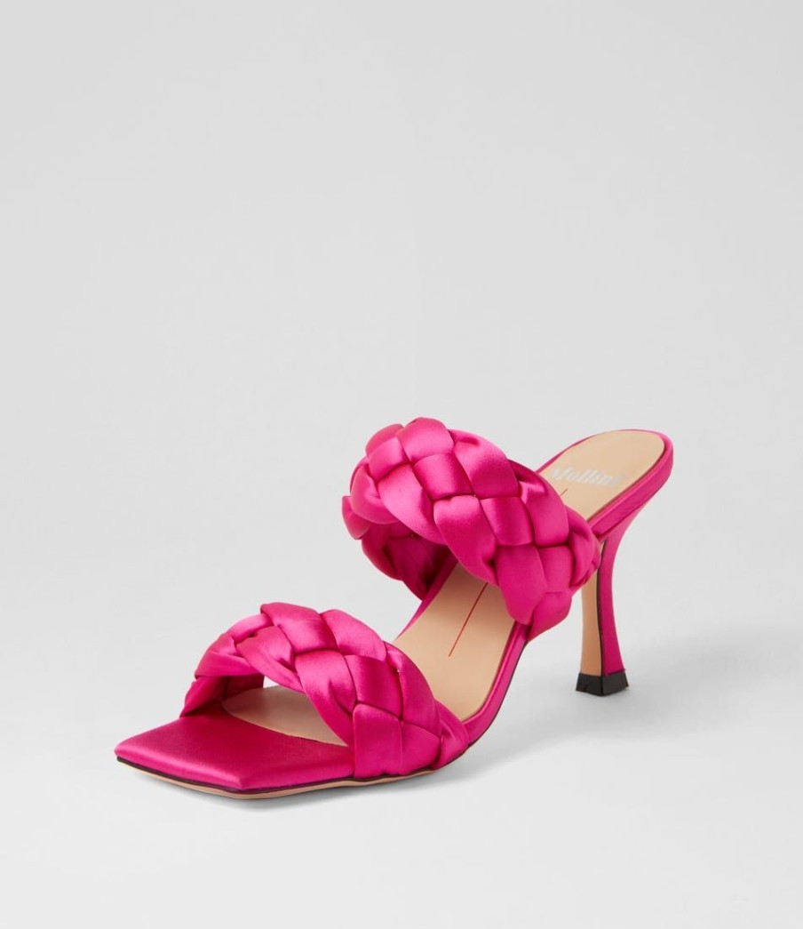 Shoes MOLLINI | Wola Magenta Satin Mules