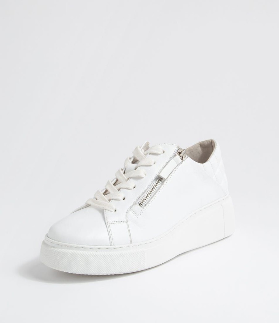 Shoes DJANGO & JULIETTE | Yurke White Leather Sneakers Ws