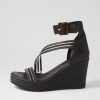 Shoes DJANGO & JULIETTE | Estela Black Vinylite Leather Sandals