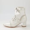 Shoes DJANGO & JULIETTE | Jecksa Silver Off White Leather Mesh Ankle Boots