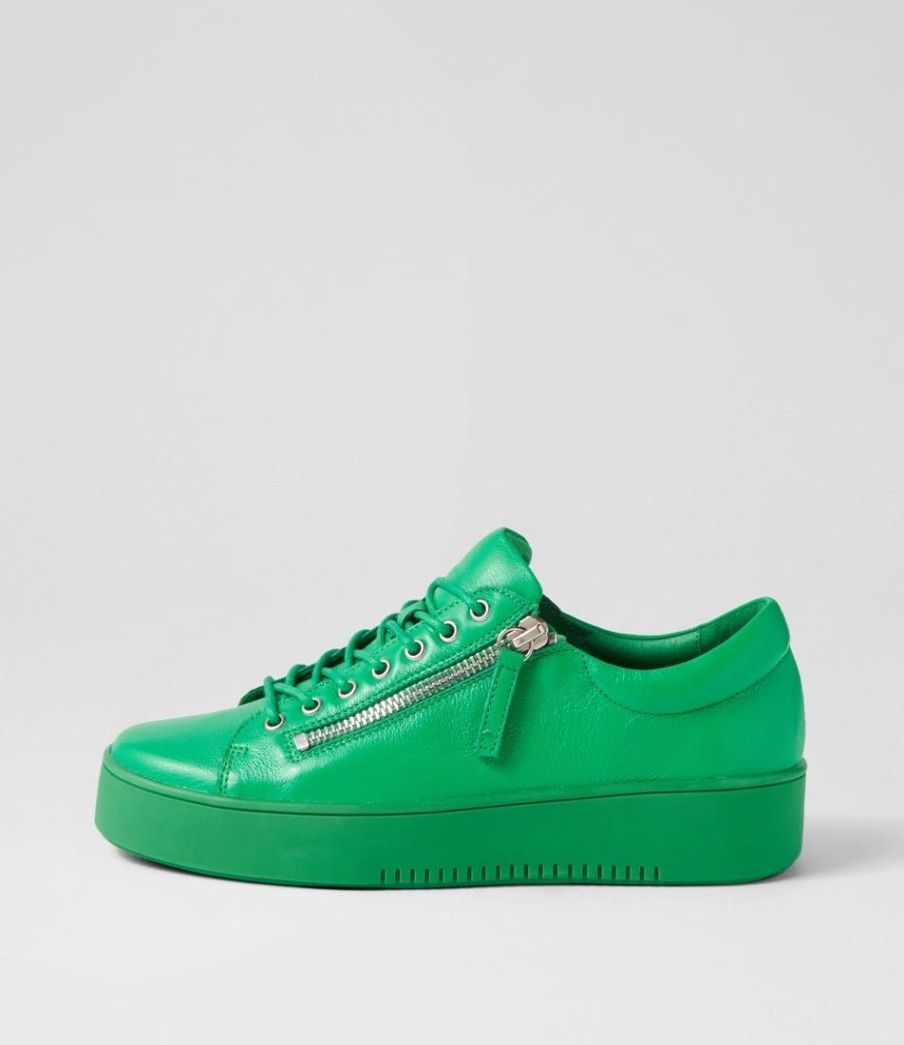 Shoes DJANGO & JULIETTE | Laila Brt Emerald Leather Sneakers