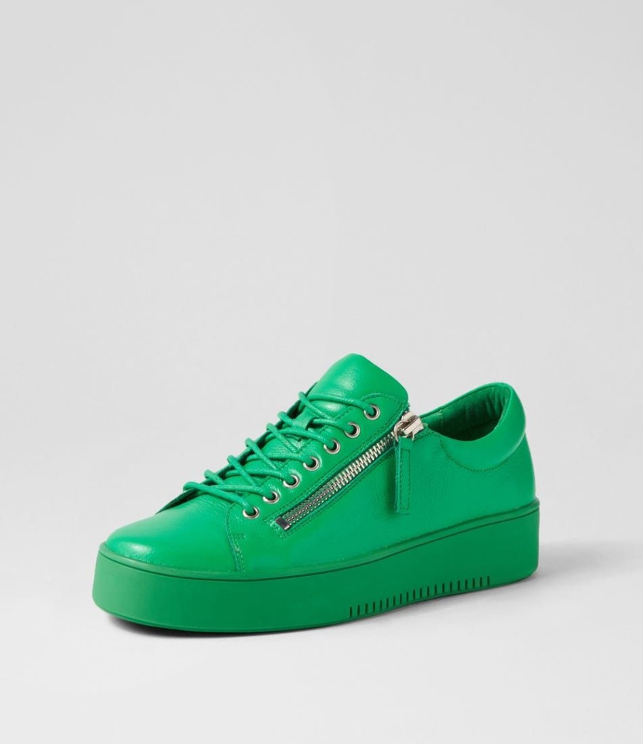 Shoes DJANGO & JULIETTE | Laila Brt Emerald Leather Sneakers