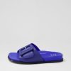 Shoes ZIERA | Hanyu W Blue Leather Slides