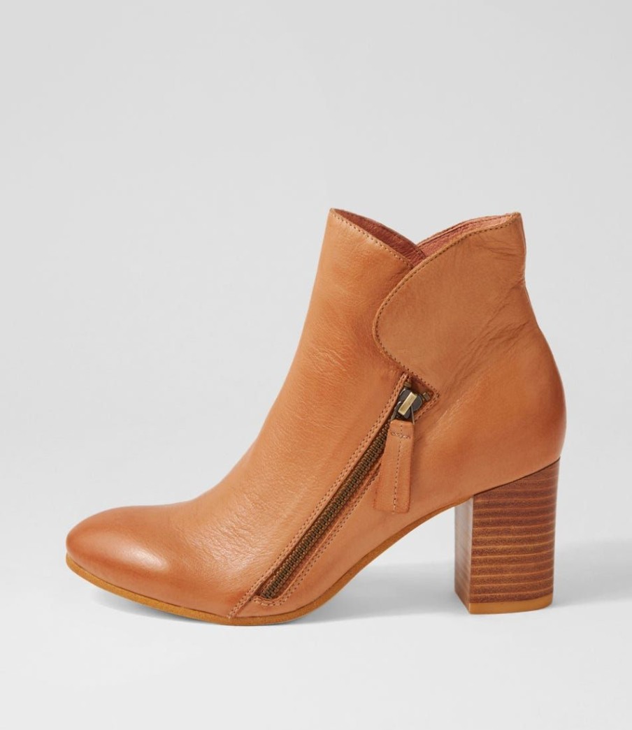 Shoes TOP END | Uriah Dark Tan Leather Ankle Boots