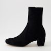 Shoes DJANGO & JULIETTE | Hartful Black Stretch Microsuede Ankle Boots