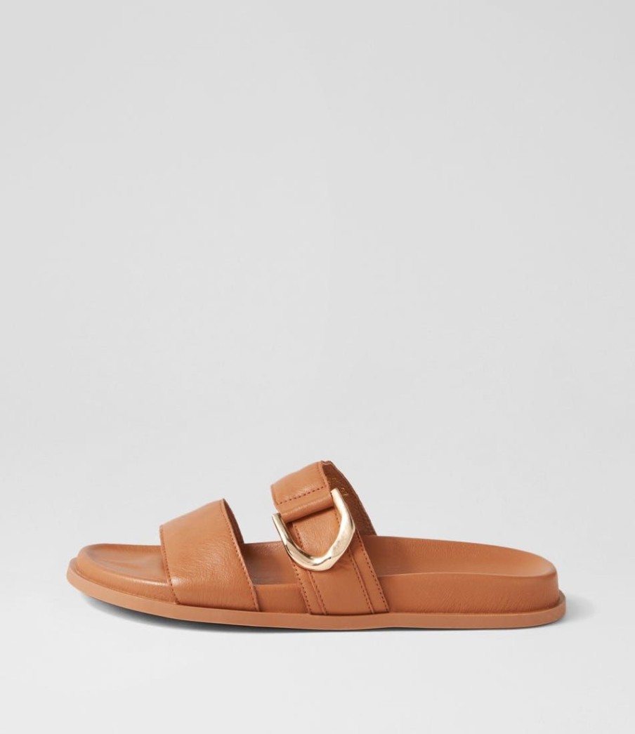 Shoes DIANA FERRARI | Vatum Dark Tan Leather Slides