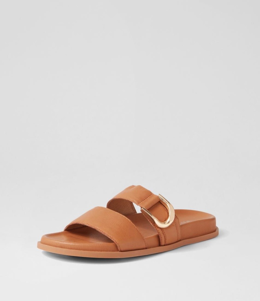 Shoes DIANA FERRARI | Vatum Dark Tan Leather Slides