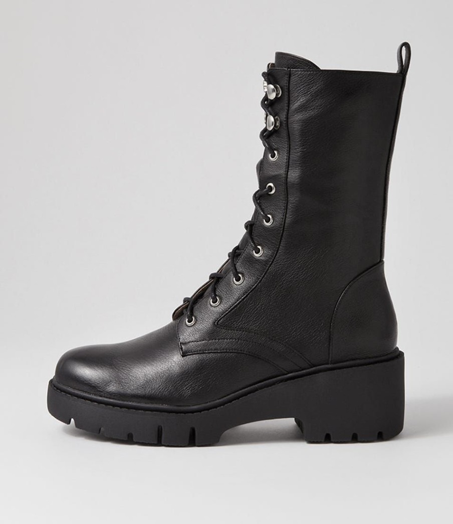 Shoes DJANGO & JULIETTE | Ustern Black Leather Calf Boots