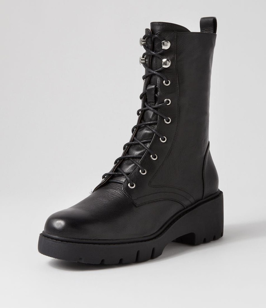 Shoes DJANGO & JULIETTE | Ustern Black Leather Calf Boots