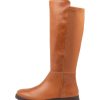 Shoes ZIERA | Monaka W Tan Leather Stretch Knee High Boots