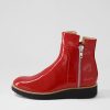 Shoes TOP END | Osvaldo Dark Red Black Patent Leather Ankle Boots