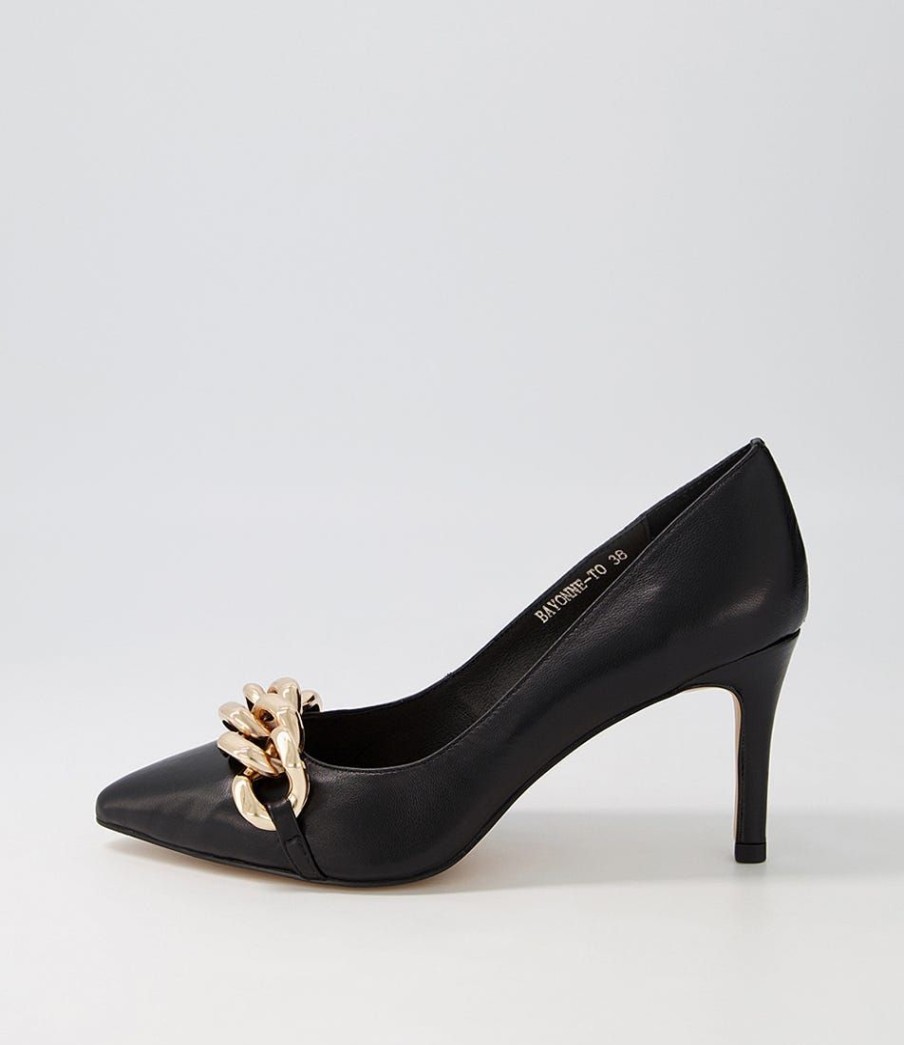 Shoes TOP END | Bayonne Black Leather Pump Heels