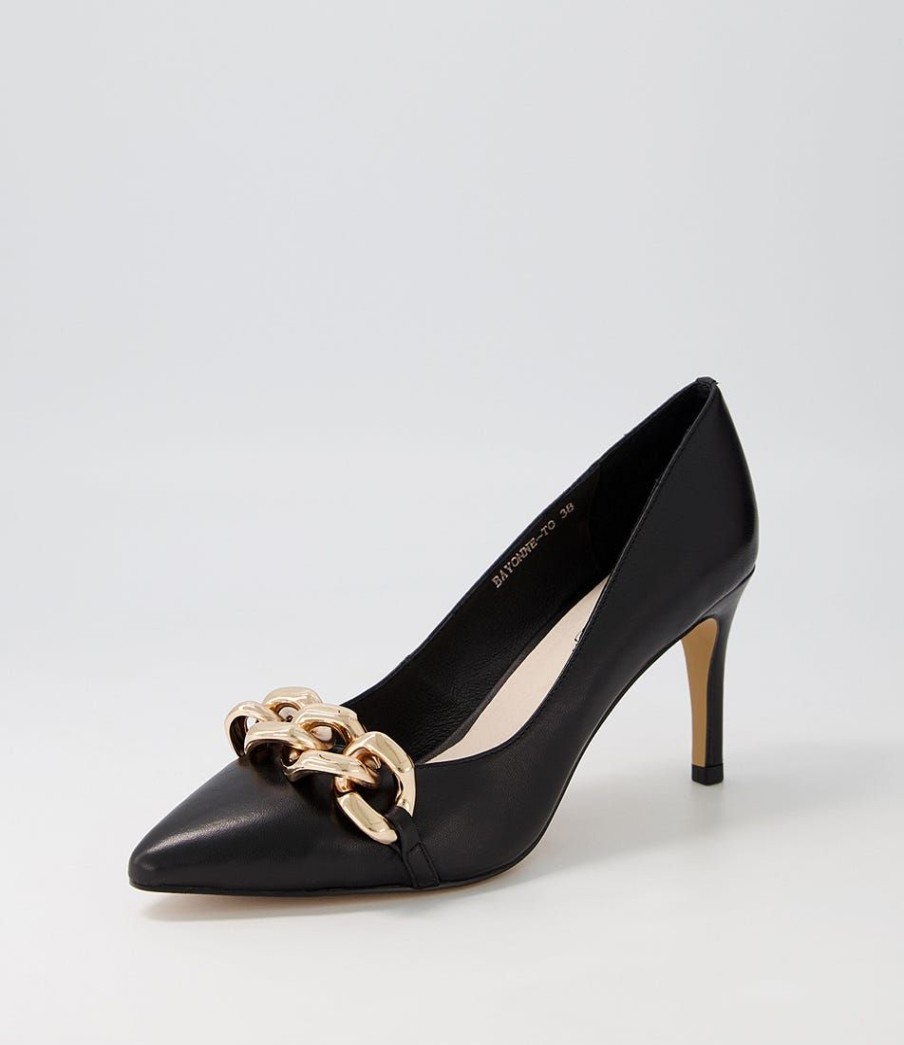 Shoes TOP END | Bayonne Black Leather Pump Heels