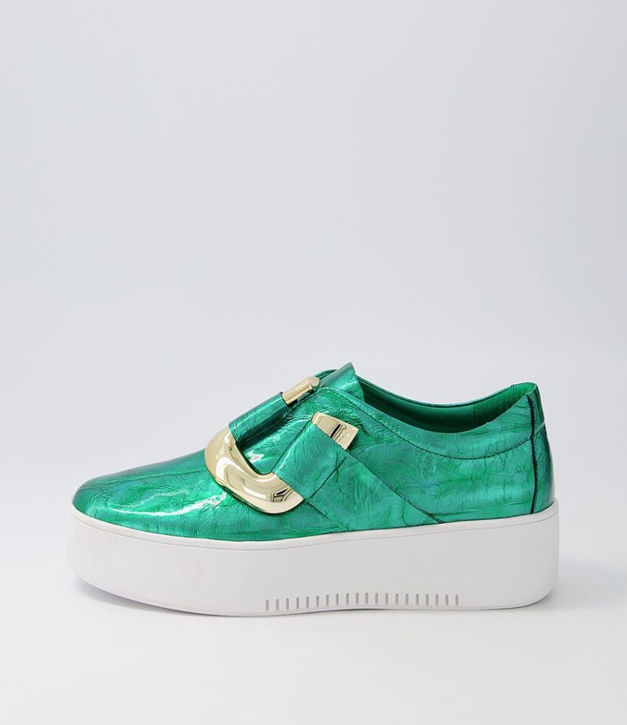 Shoes DJANGO & JULIETTE | Warsa Emerald White Crush Leather Sneakers