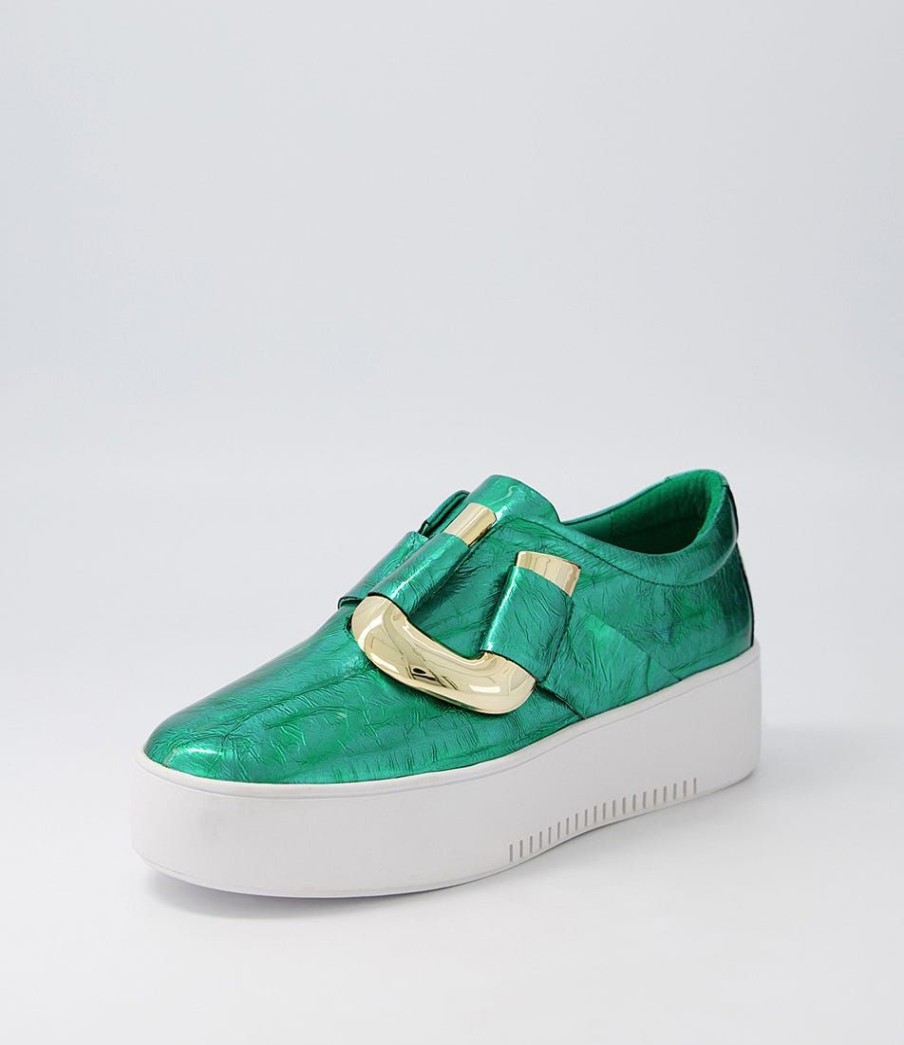 Shoes DJANGO & JULIETTE | Warsa Emerald White Crush Leather Sneakers